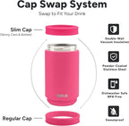 DUALIE 3 in 1 Insulated Can Cooler - 15+ Colors - Universal Size for 12 oz Cans, Slim Cans, and Bottles