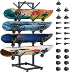 5 Tier Freestanding Skateboard Rack Double-Sided 50x30x110cm Heavy Duty Skate Board Display Hanger Rack Hold 10 Storage Longboard Deck Organizer for All-Mountain, Wide, Powder, Back-country Skis