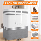 4 Pack Large Laundry Baskets, Laundry Hampers, Freestanding Waterproof Collapsible Clothes Bag with Extended & Reinforced Handles - Clothes Basket for Dorm, Bathroom, Home (125L)