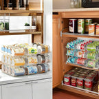 Attelite Can Organizer for Pantry, 3 Sets 3 Tiers Can Storage Organizer Pantry,Soda Can Organizer for Fridge 36 Cans Rack Automatic Rolling Stackable Canned Food Organizer,Clear