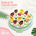 Ohuhu Cheesecake Container, Cake Pie Carrier BPA-Free up to 10'' Cake - Cupcake Containers with Lid and 2 Handles 4-in-1 Multipurpose Cake Keeper Holder Platter for Pie Devil Eggs Perfect Gifts