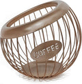 K-Cup Holder, Large Capacity K-Cup Organizer for Counter, Coffee Bar Accessories, Metal Coffee Pods Storage (Brown)