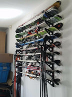 StoreYourBoard Ski Rack – Heavy-Duty Horizontal Ski Wall Mount & Snowboard Wall Mount for Garage Wall Shelving - Snowboards & Gear, Multi-Sport Skateboard Organizer - Skiing Accessories - Holds 3 Pair