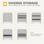 DWVO Outdoor Storage Cabinet with 2 Shelves, Waterproof Horizontal Plastic Storage Shed with Lockable Door, 15 cu. ft. Patio Tools Storage Box for Patio, Garden, Backyard, Deck, Dark Gray