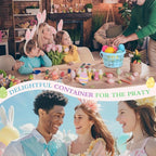 Havawish Easter Baskets Bulk with Handle Small Colorful Plastic Eggs Baskets Easter Bucket for Egg Hunt Spring Party Favors(25 Pcs,Round)