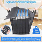4 Pack Moving Bags Heavy Duty, Moving Boxes, Storage Bags with Zipper & Handles & Tag for College & Dorm Moving Supplies Grey Laundry Hamper Bag, Foldable Space-saving Totes (125L, Grey)