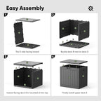NEWBULIG 31 Gallon Outdoor Storage Box, Waterproof Deck Box with Lockable Lid, Patio Furniture Bench & Side Table, Easy Assembly, for Garden, Pool, Patio & Backyard Organization, Black
