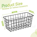 4 Pack Hanging Kitchen Baskets, Adhesive Wire Wall Storage Basket, No Drilling Hanging Fruit Baskets, Cabinet Door Organizer for Kitchen Bathroom Pantry, Upgrade Super-sized Adhesive (4)