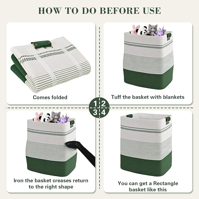 Laundry Hamper, 95L Tall Laundry Basket with Leather Handles, Rectangle Large Clothes Hamper for Organizing, Cotton Woven Laundry Baskets Storage Hampers for Bedroom, Nursery, Living Room