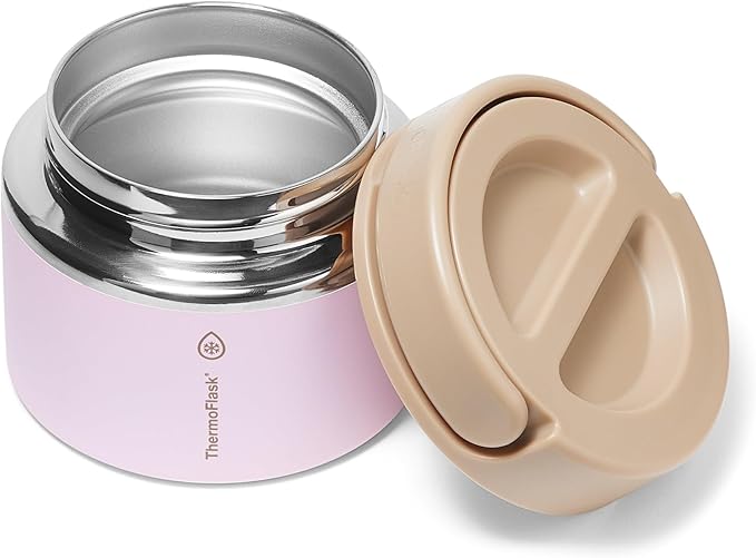 ThermoFlask 12 oz Double Wall Insulated Food Jar, Blush Sandstone