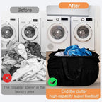 Collapsible Laundry Baskets, Tear Proof Pop Up Laundry Hamper with Lid, Dual Handles Durable Foldable Laundry Basket, Easy to Carry Laundry Hamper for Home, Laundry Room, Bedroom, Dorm, Travel Black