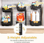 Homde 2-Tier Under Sink Organizer: 2pcs Set Adjustable Pull Out Drawer Undersink Cabinet Storage Rack for Home Kitchen Bathroom