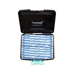 Storex File Storage Box with XL Storage Lid, 10-7/8 x 13-1/4 x 11 Inches, Black/Teal