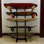 Heavy-Duty Metal Snowboard & Ski Storage Rack | Freestanding Display for Skateboards & Scooters | Durable Organizer for Home, Garage, and Outdoor Gear