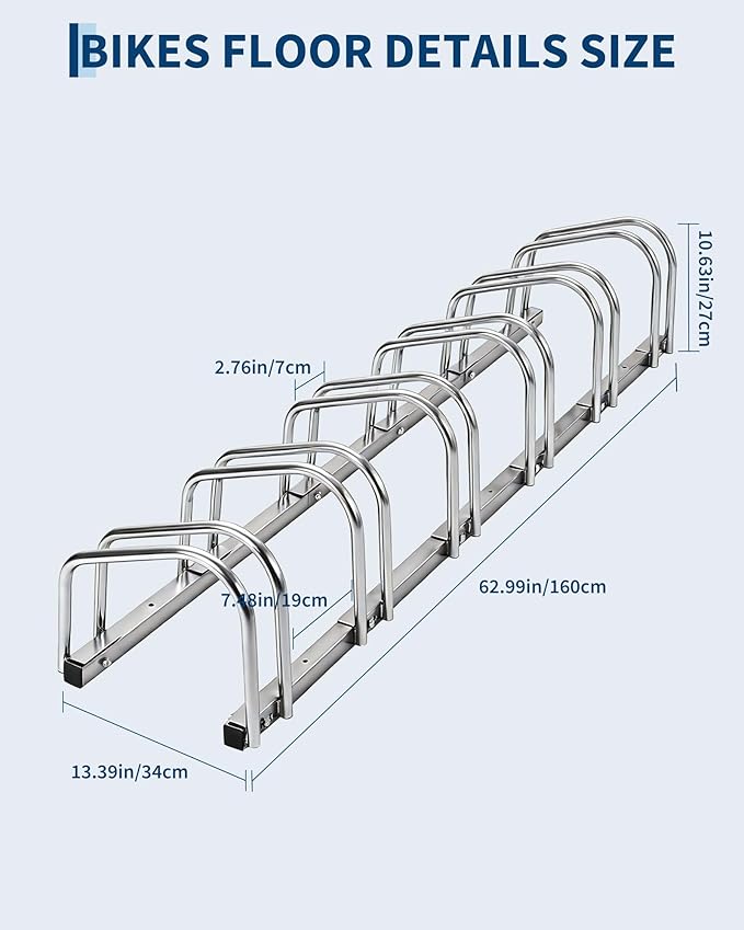Bike Floor Stand, Freestanding Bike Parking Rack for Garage, Heavy Duty Bicycle Storage Organizer Fit 22-28" Wheels & 2.2" Tire Width,Indoor Outdoor Bike Storage Stand for Home, Apartment, Bike Shop