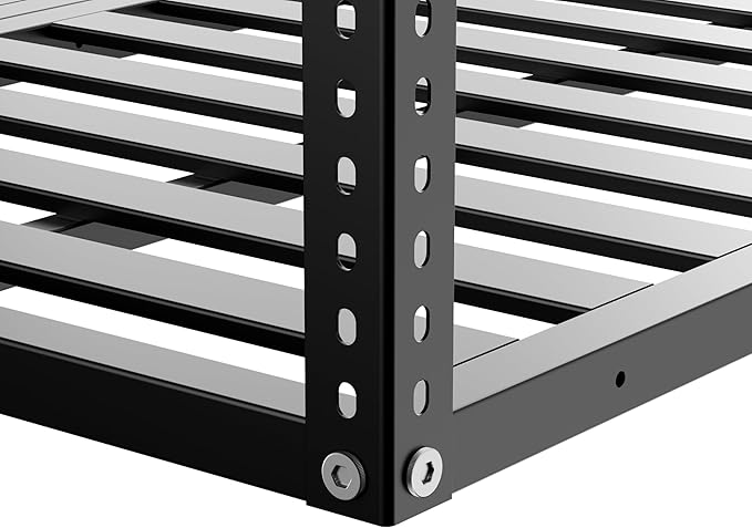 3x6 ft Heavy Duty Adjustable Ceiling Mounted Storage Rack, Overhead Garage Storage Rack 750lbs Capacity Alloy Steel, Customizable Height, Easy Access for Organize Tools, Gear, Containers Black