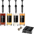 25.4 oz 750 ml Glass Coffee Syrup Dispenser for Coffee Bar With Pump & Lables Glass Syrup Bottle Included -4 Pack