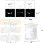 3 Pack Qtip Holder Dispenser, 16oz Bathroom Organizer and Storage Canisters, Glass Apothecary Jars with Lid - Home Decor, Room Decor Aesthetic(Transparent)