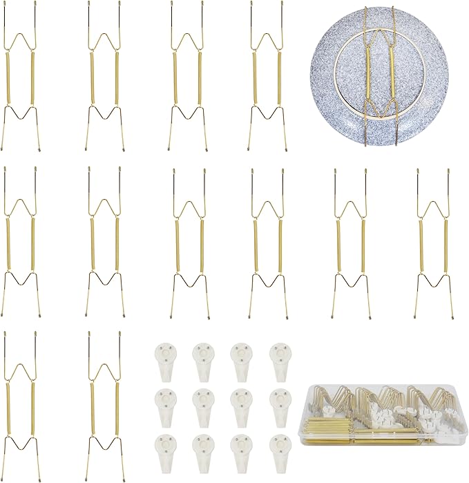 10 Inch Plate Hangers 12Pack Plate Hangers for The Wall Suitable for 8.5-10.5 Inch Plate Wall Hangers for Display Invisible Decorative Plate Hooks for Hanging