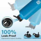 Insulated Water Bottle | Thickened Stainless Steel for Gym and Hiking with Straw, Carrier Bag, Handle Strap | BPA-Free 87 oz