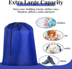 Woanger 12 Pack 28 x 45 Inch Extra Large Laundry Bags Bulk Washable Travel Laundry Bag with Drawstring Closure Large Dirty Clothes Organizer for College Dorm Home Hotel Camping(Blue)