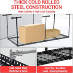 Garage Storage Rack 4x8 ft Overhead Ceiling Mounted Storage Racks Adjustable Garage Storage Organization of Heavy Duty Metal 600Lbs Weight Capacity