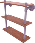Allied Brass P-490-16-TWS-LVN Pipeline Collection 16 Inch Ironwood Triple Shelf, Lavender
