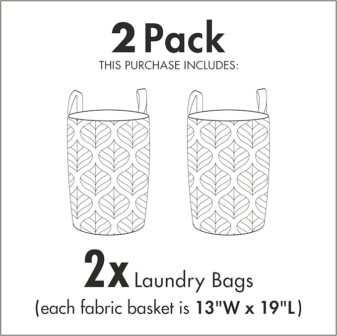 Ambesonne Fish Laundry Bag Pack of 2, Colorful Ocean Fish Cartoon Pufferfish Blowfish Exotic Japanese Cuisine Theme, Hamper Basket with Handles Drawstring Closure, 13" x 19", Aqua Brown