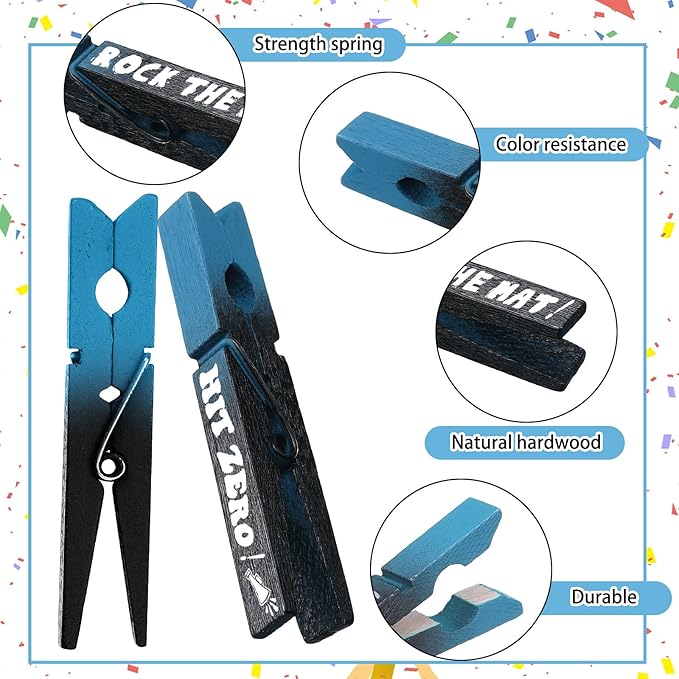 Kigeli 30 Pcs Spirit Clips Cheer Pins Cheerleader Gifts Clothes Pins for Backpacks Competition Glittered for Team Cheer Gifts Stuff Supplies Party Favors Accessories Bulk(Blue, Black,Gradient)