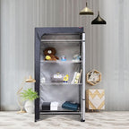 Shelving Cover Wire Shelf Rack Dust Cover 30X14X54,The Two-Way Zipper Design can be Opened up, Down, or All for Easy Access (No Shelves,Black)