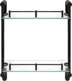 Double Wall Glass Shelf with Pre-Installed Rail - Rubbed Bronze - Oval Series - 5 Year Warrantee