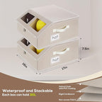 2 Pack Hat Storage for Baseball Caps-Holds Up to 48 Caps, Hat Organizer for Closet Stackable Hat Box with Cardboard, Dustproof Baseball Cap Organizer with 2 Handles for Home Travel (Beige, 2Pack)