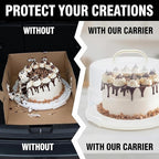 12 Inch Cake Carrier with Lid and Handle – Heavy-Duty Cake Container for Baking Events & Outdoor Trips | Adjustable Height,Portable Food Cake Carrier Storage Solution for Picnics & Camping