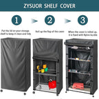 Dustproof Shelving Cover for 36" W x 16" D x 72" H, Heavy Duty Waterproof Storage Shelf Cover, nylon with Hook and Loop Closure, Black (No Shelves)