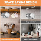 Tumbler Lid Organizer, 2 Pack Coffee Mug Holder for Yeti Tumbler Lid, Space Saving Mug Hanger Rack Holds Up to 12 Lids, Cup Holder Under Cabinet, Water Bottle Lid Holders for Kitchen Storage