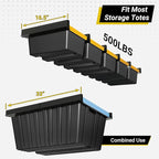5-bin Overhead Garage Storage Rack, Heavy Duty Ceiling Storage Racks, Powder Coated Tote Storage Rack for Garages, Sheds, Storerooms (6 PCS, for 5 Bins)