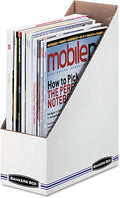 Bankers Box 10723 Corrugated Cardboard Magazine File, 4 x 9 1/4 x 11 3/4, White (Case of 12)