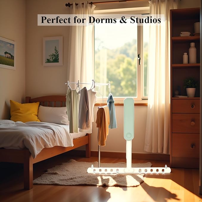 Foldable Clothes Drying Rack for Small Spaces — Portable, Rust-Proof, Easy Fold & Carry — Ideal for Travel, Apartment, Dorm (Pink)