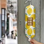 Plastic Bag Organizer, Reusable Grocery Country Style Plastic Bag Dispenser for Home Kitchen Travelling Camping Decor, Dispenser use 1 Pack，Lemon Pattern