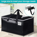 Extra Large Moving Boxes-Moving Bags with Zipper, Carrying Handles and Tag Pocket-Moving Supplies for Space Saving-Totes for Storage - for moving, Storage, Camping and Travel 93L-10 Pack