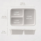 Bentgo Prep - 20-Piece 3-Compartment Reusable Meal Prep Containers with Lids, PFAS & BPA Free Materials, Durable, Microwave, Freezer, & Dishwasher Safe To Go Food Storage (Stone Gray)