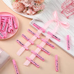 Kigeli 30 Pcs Spirit Clips Cheer Pins Cheerleader Gifts Clothes Pins for Backpacks Competition Glittered for Team Cheer Gifts Stuff Supplies Party Favors Accessories Bulk(Light Pink,Shiny)