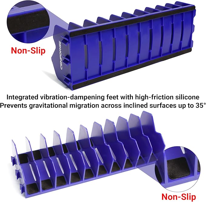 Cenfoge Plier Organizer, 20-Slot Plier Rack with Non-Slip Base for Tool Box Drawer, Tool Storage Solution (2 PC-Blue)