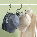 Mkono Hat Organizer for Baseball Caps Metal Hat Rack for Closet Set of 2 Hat Hangers Baseball Cap Holder Hat Storage Organizer Holds 20 Caps, Black