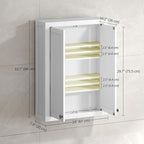 HOMCOM Bathroom Wall Cabinet, Modern Medicine Cabinet Wall Mounted, Over The Toilet Space Saver with 2 Doors and 2 Adjustable Shelves, White