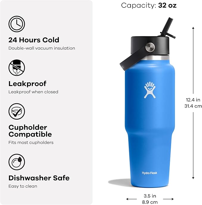 Hydro Flask 32 Oz Wide Flex Straw Travel Bottle Trillium