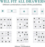 25 PCS Drawer Organizer Set, 4 Varied Size Bathroom and kitchen Drawer cabinet organizer Trays, Clear Storage Bins for Makeup, Jewelry, Utensils and Gadgets