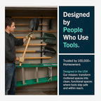 StoreYourBoard Horizontal Shed Tool Organizer - Garage Organization Wall Mount Tool Storage Rack - Heavy Duty Steel Tool Organizers and Storage for Shovels, Rakes, Brooms, Mops - Holds Up to 200 lbs