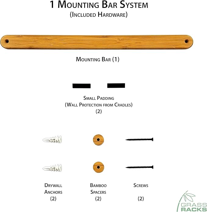 Grassracks Bamboo or Birch Wood Vertical Ski Storage Rack for 1 to 3 Pairs of Skis Vercules Trip (3 Pairs of Skis)