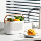 UUJOLY Plastic Storage Baskets with Handles, Shower Caddy Shelf Organizers Basket for Bathroom, Kitchen, Dorm Room, Yellow, 2 Pack
